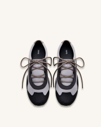 Baskets ballerines à lacets Caitlin en faux suède - Mélange gris