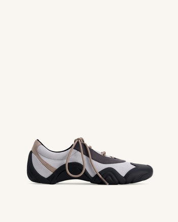 Baskets ballerines à lacets Caitlin en faux suède - Mélange gris