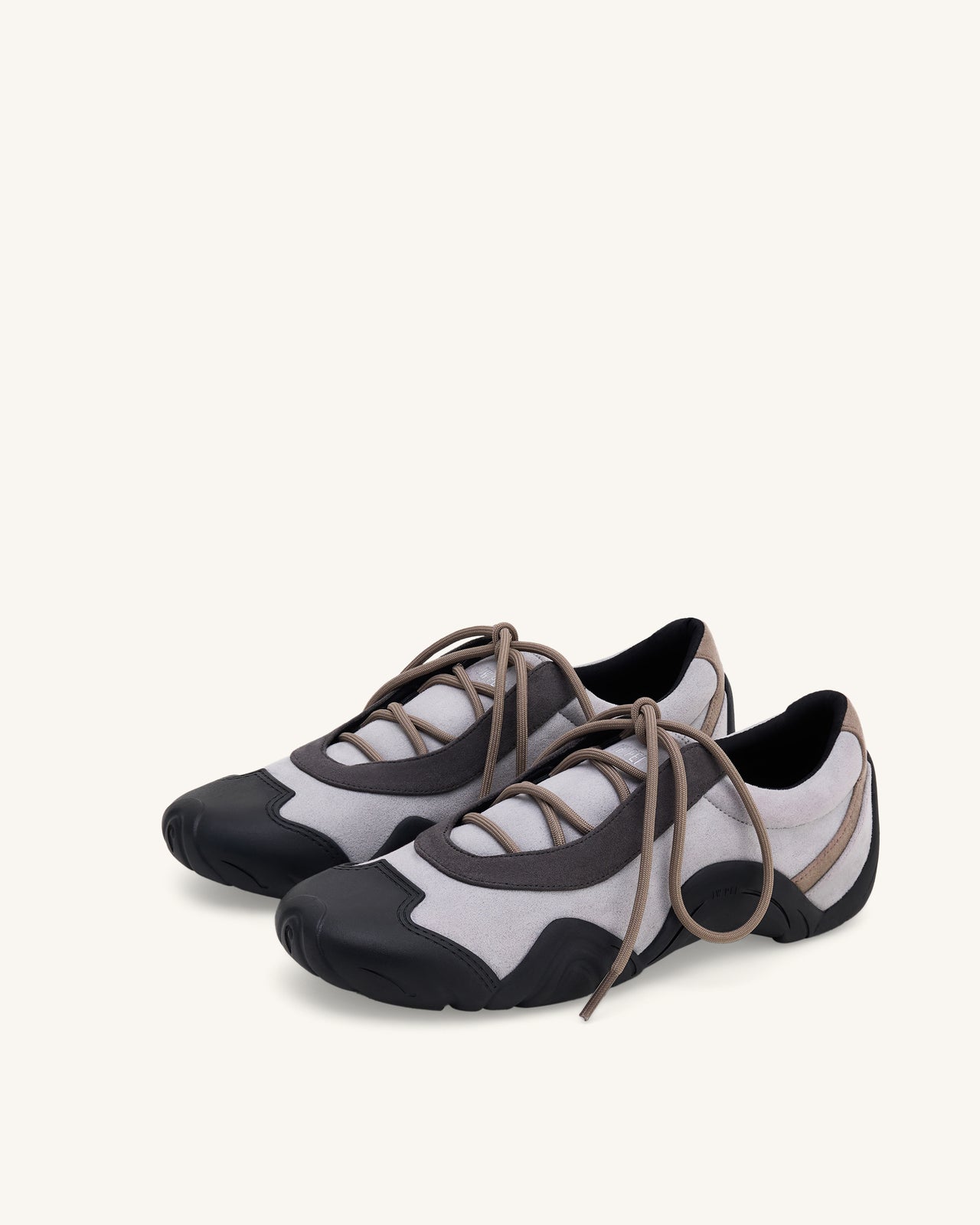 Baskets ballerines à lacets Caitlin en faux suède - Mélange gris