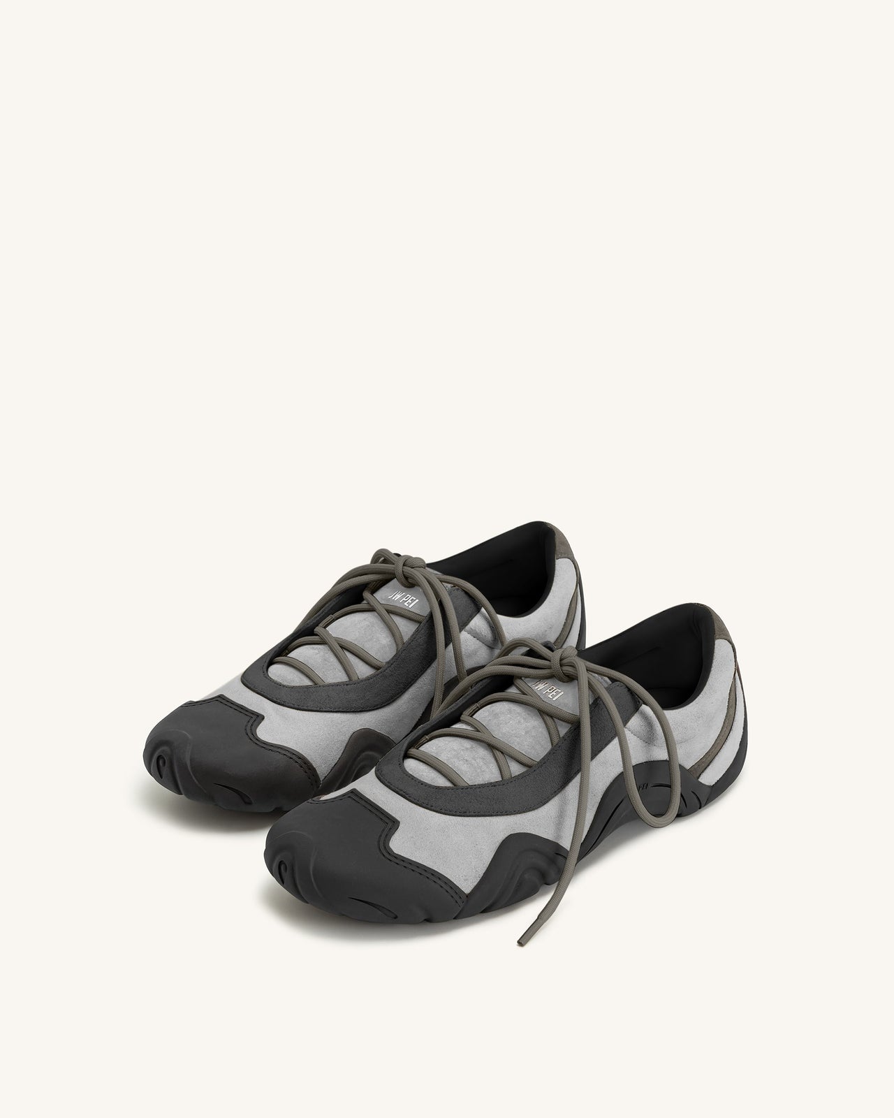 Baskets ballerines à lacets Caitlin en faux suède - Mélange gris