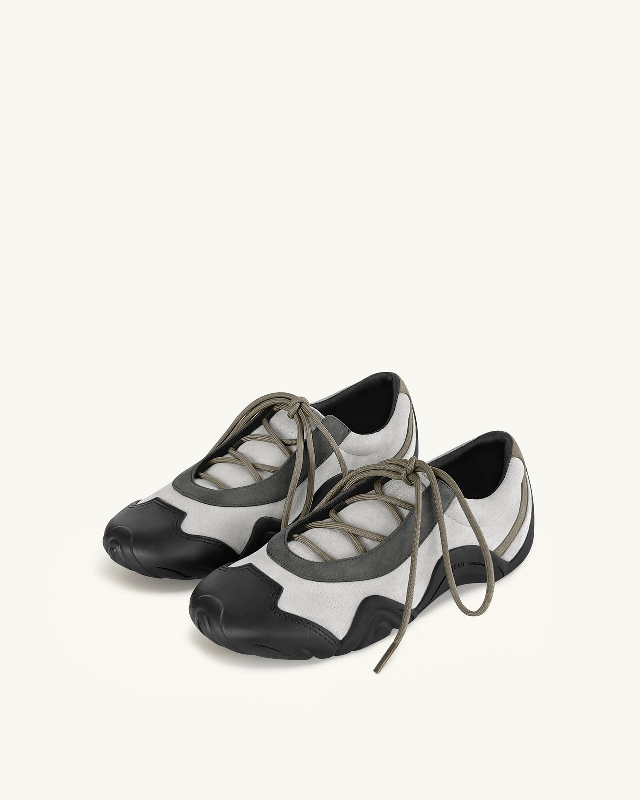 Baskets ballerines à lacets Caitlin en faux suède - Mélange gris