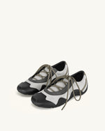 Baskets ballerines à lacets Caitlin en faux suède - Mélange gris