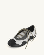 Baskets ballerines à lacets Caitlin en faux suède - Mélange gris