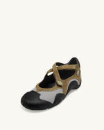 Caitlin Baskets en maille à découpes - Marron