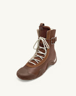 Caitlin Bottes Montantes À Lacets - Marron Châtaigne