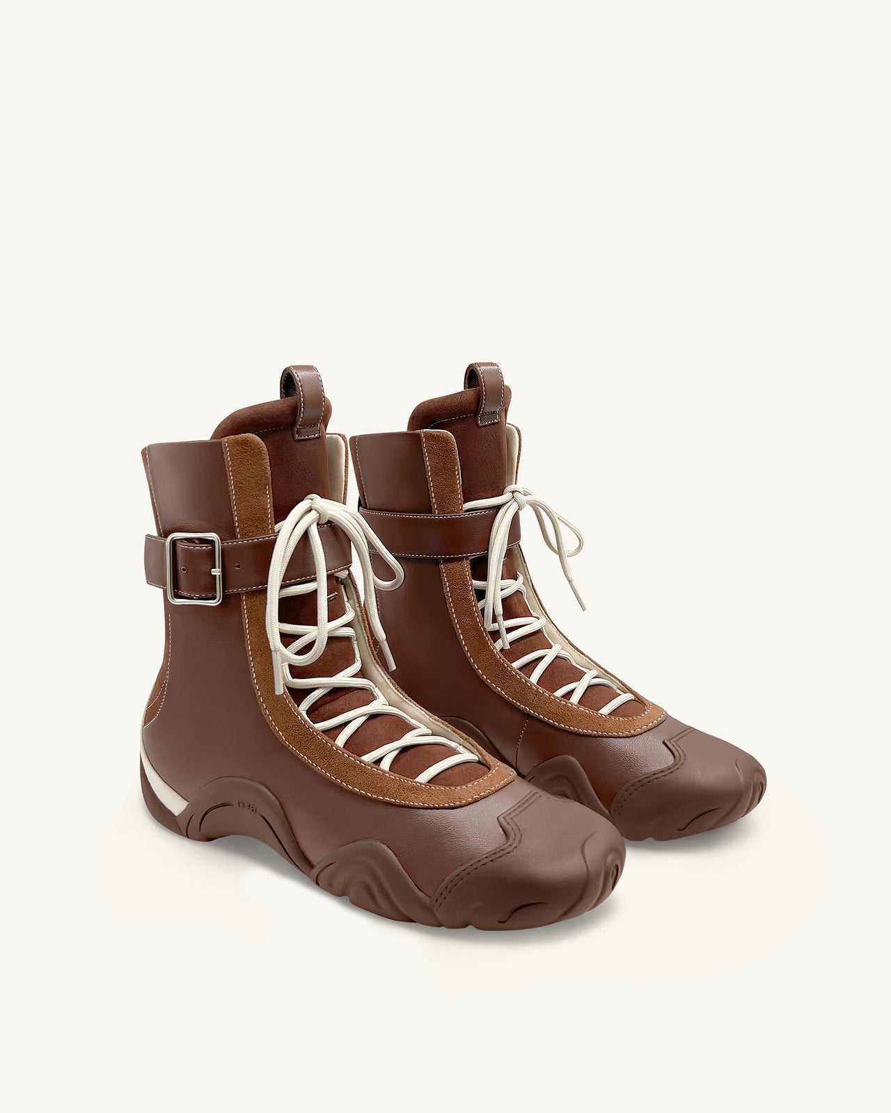 Caitlin Bottes Montantes À Lacets - Marron Châtaigne