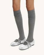 Erika Ballerines à lacets avec surpiqûres - Argent