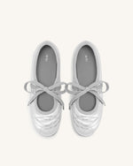 Erika Ballerines à lacets avec surpiqûres - Argent