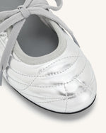 Erika Ballerines à lacets avec surpiqûres - Argent