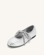 Erika Ballerines à lacets avec surpiqûres - Argent