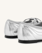 Erika Ballerines à lacets avec surpiqûres - Argent