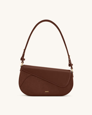 Sac à bandoulière Addisyn avec panneau en suède synthétique - Marron moka