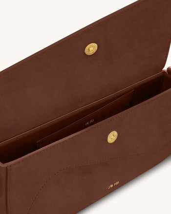 Sac à bandoulière Addisyn avec panneau en suède synthétique - Marron moka