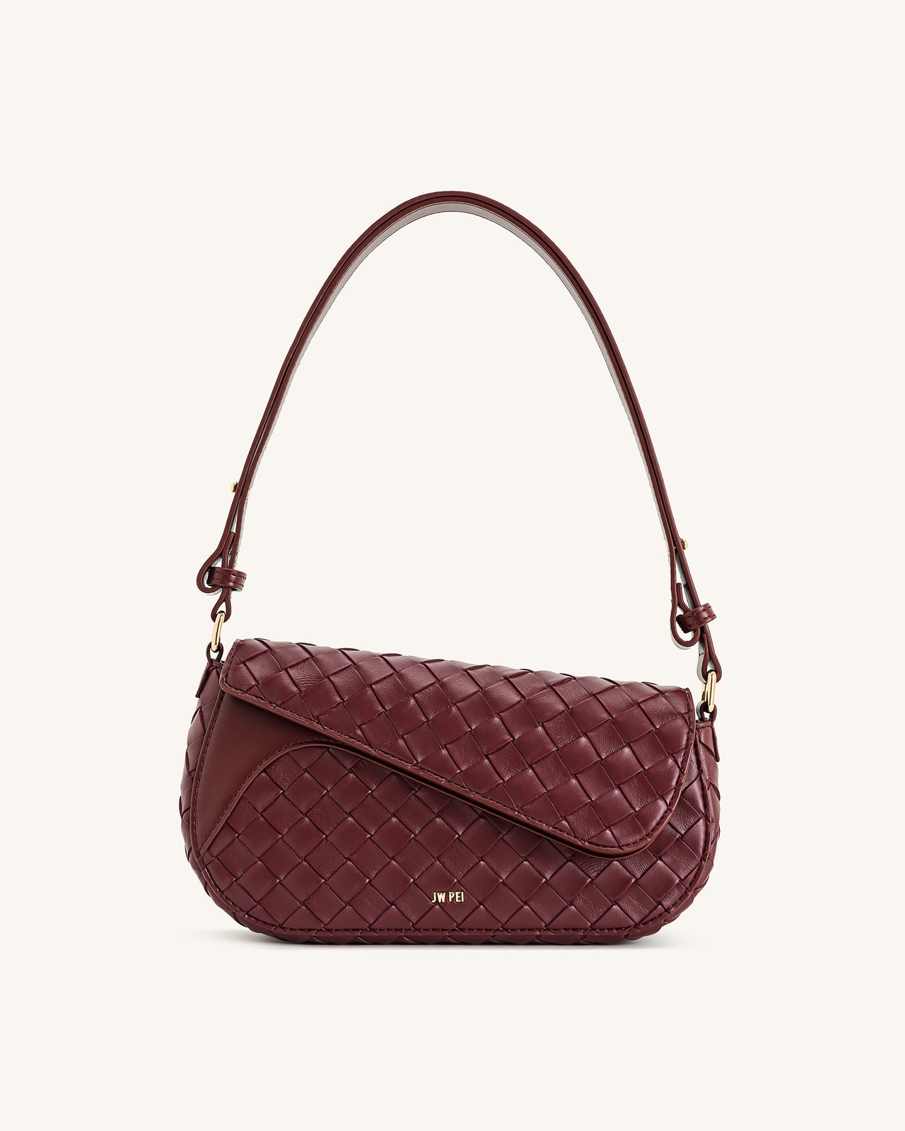 Sac bandoulière Addisyn à texture tressée – Bordeaux