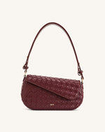 Sac bandoulière Addisyn à texture tressée – Bordeaux
