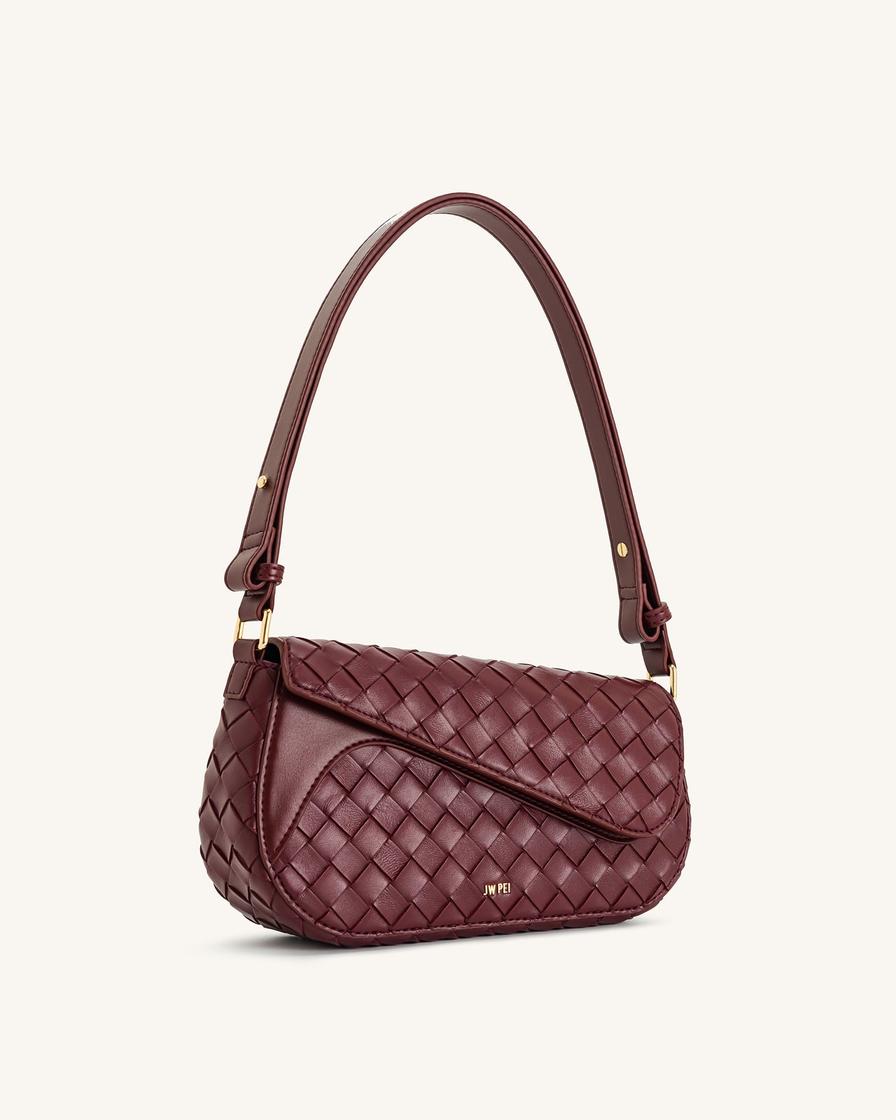 Sac bandoulière Addisyn à texture tressée – Bordeaux