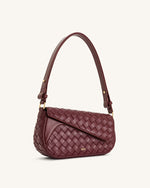 Sac bandoulière Addisyn à texture tressée – Bordeaux