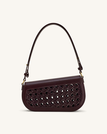 Sac à bandoulière Addisyn à panneau tissé - Bordeaux