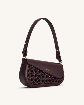 Sac à bandoulière Addisyn à panneau tissé - Bordeaux