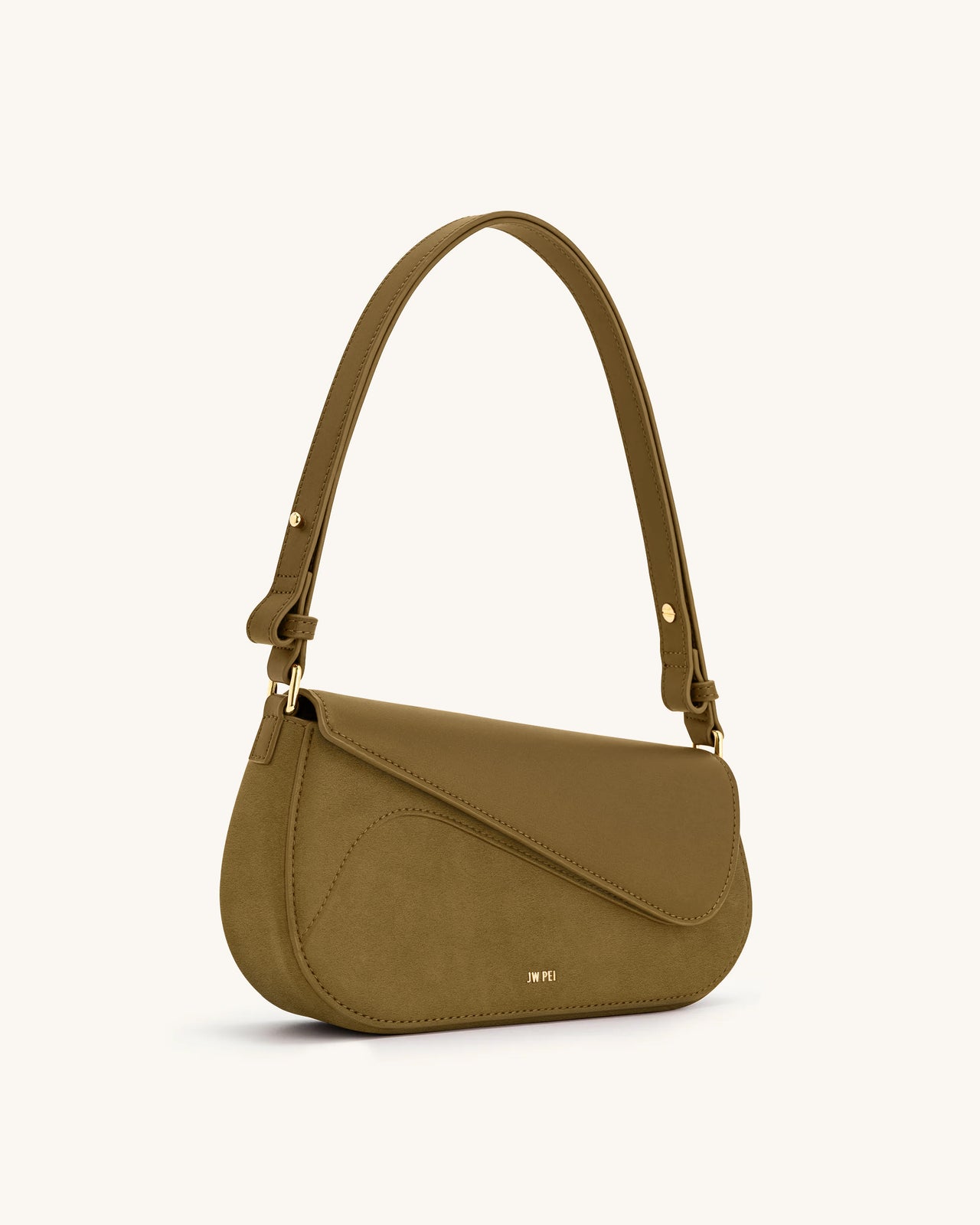 Sac à bandoulière Addisyn avec panneau en suède synthétique - Olive
