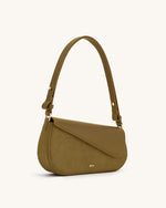 Sac à bandoulière Addisyn avec panneau en suède synthétique - Olive