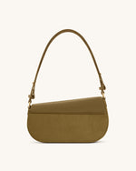 Sac à bandoulière Addisyn avec panneau en suède synthétique - Olive