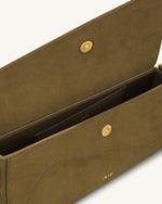Sac à bandoulière Addisyn avec panneau en suède synthétique - Olive