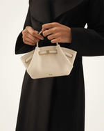 Sac fourre-tout mini Hana en faux suède - Blanc Cassé