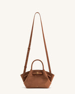 Sac fourre-tout mini Hana en faux suède - Marron