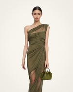 Sac fourre-tout mini Hana en faux suède - Olive Foncé