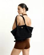 Sac fourre-tout moyen en similicuir suédé Hana - Noir