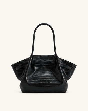 Hana Sac Cabas Moyen – Croco Noir