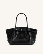 Hana Sac Cabas Moyen – Croco Noir