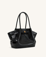 Hana Sac Cabas Moyen – Croco Noir