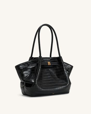 Hana Sac Cabas Moyen – Croco Noir