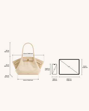Sac fourre-tout moyen en similicuir suédé Hana - Blanc cassé