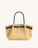 Hana Sac Cabas Moyen en Faux Paille - Paille Brune