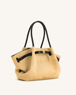 Hana Sac Cabas Moyen en Faux Paille - Paille Brune