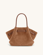 Sac cabas moyen en fausse fourrure Hana – Marron café