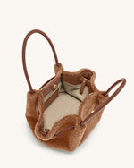 Sac cabas moyen en fausse fourrure Hana – Marron café