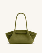 Hana Sac cabas large en simili daim - Vert olive