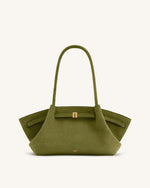 Hana Sac cabas large en simili daim - Vert olive