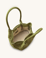 Hana Sac cabas colonne en simili daim - Vert olive