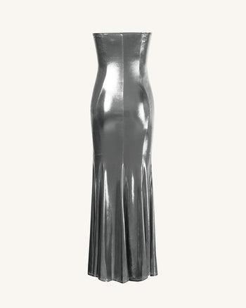 Olivia Robe Longue Tube Argentée - Argent