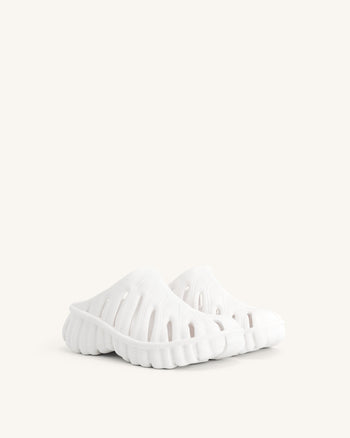 La sabots à plateforme Tara Leaf - Blanc