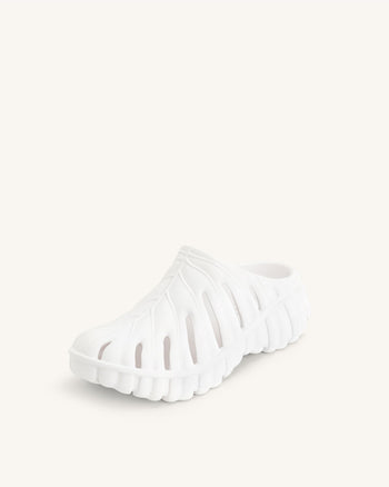 La sabots à plateforme Tara Leaf - Blanc