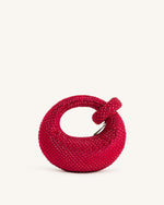 Sac à main mini à poignée Abacus en cristal artificiel - Rouge