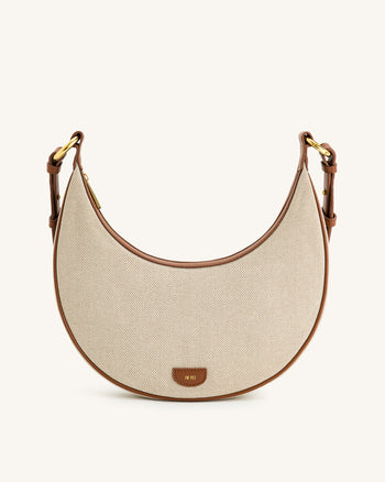 Sac bandoulière Carly en toile - Beige