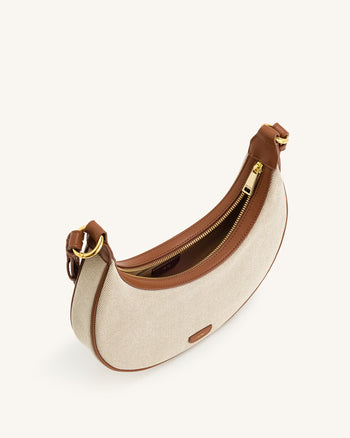 Sac bandoulière Carly en toile - Beige