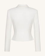 Blazer court à taille sculptée - Blanc